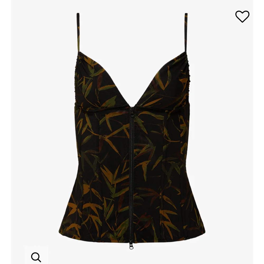 Zip Front Vintage Leaves Corset